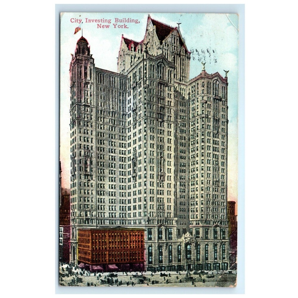 VTG Postcard New York City City Investing Building Lower Manhattan‎ Early 1900s